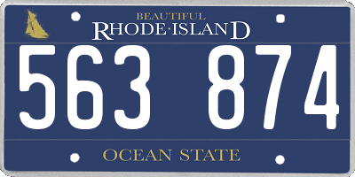 RI license plate 563874