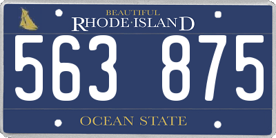 RI license plate 563875
