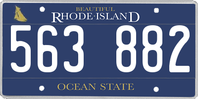 RI license plate 563882