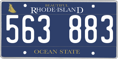 RI license plate 563883