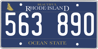 RI license plate 563890