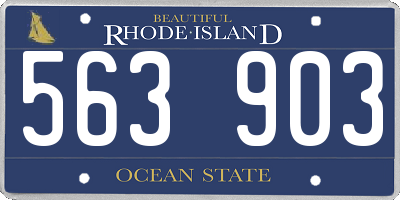 RI license plate 563903