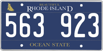 RI license plate 563923