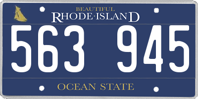 RI license plate 563945