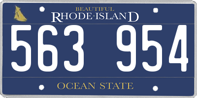 RI license plate 563954