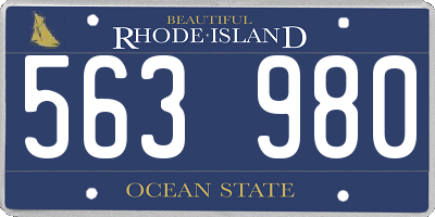 RI license plate 563980