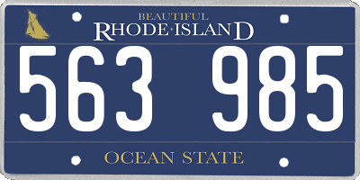 RI license plate 563985
