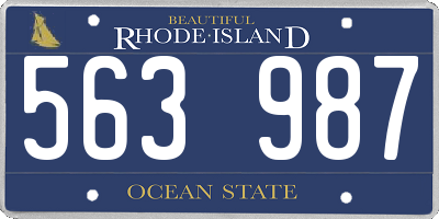 RI license plate 563987