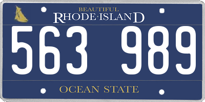 RI license plate 563989