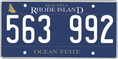 RI license plate 563992