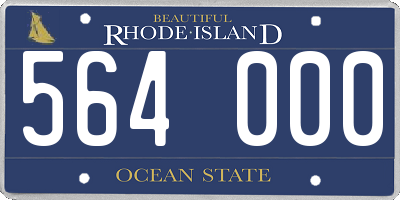 RI license plate 564000