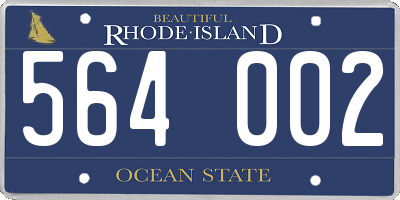 RI license plate 564002