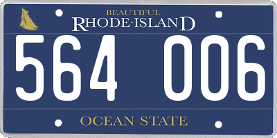 RI license plate 564006