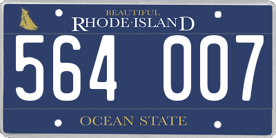 RI license plate 564007