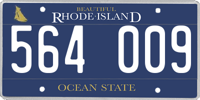 RI license plate 564009