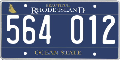 RI license plate 564012