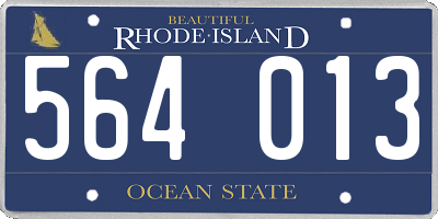 RI license plate 564013