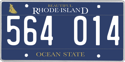 RI license plate 564014