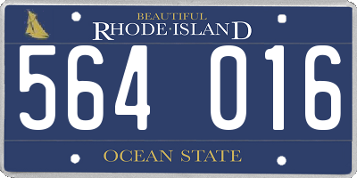 RI license plate 564016