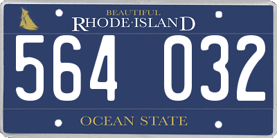 RI license plate 564032