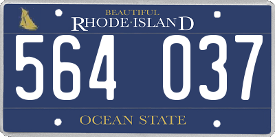 RI license plate 564037