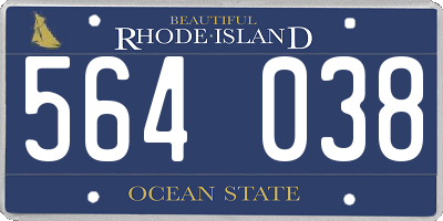 RI license plate 564038