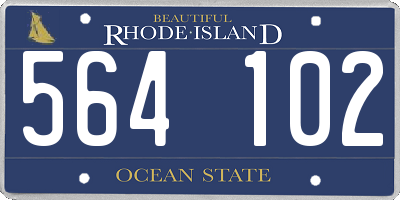 RI license plate 564102