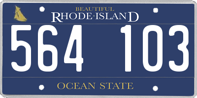 RI license plate 564103