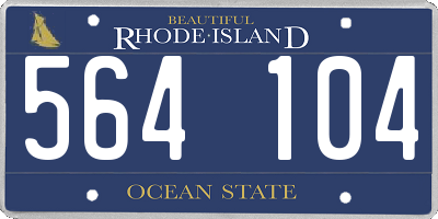 RI license plate 564104