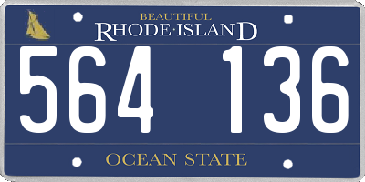RI license plate 564136