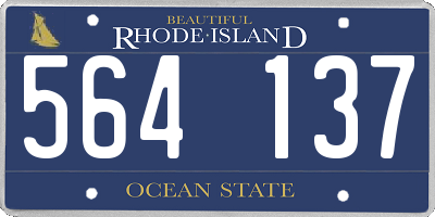 RI license plate 564137