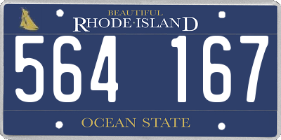 RI license plate 564167