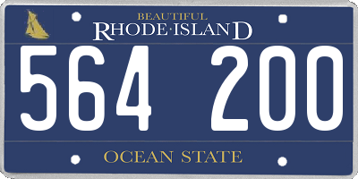 RI license plate 564200