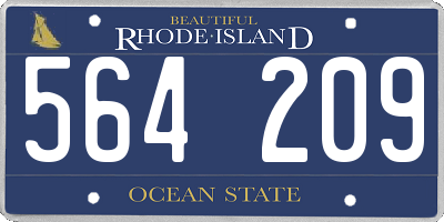 RI license plate 564209