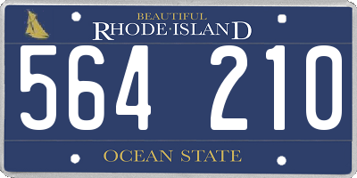 RI license plate 564210