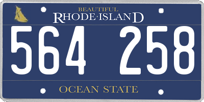 RI license plate 564258