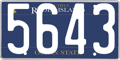 RI license plate 5643