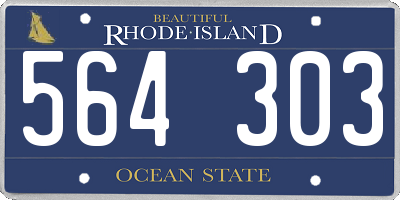 RI license plate 564303