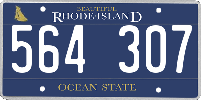 RI license plate 564307
