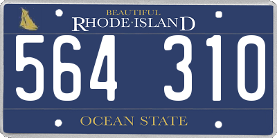 RI license plate 564310