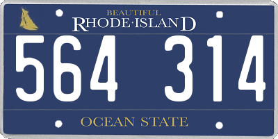 RI license plate 564314