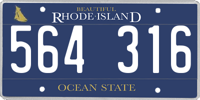 RI license plate 564316