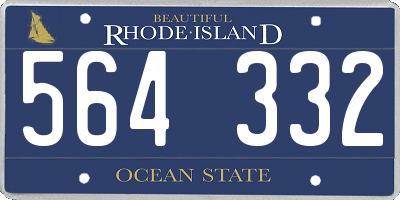 RI license plate 564332