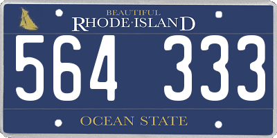 RI license plate 564333