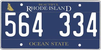 RI license plate 564334