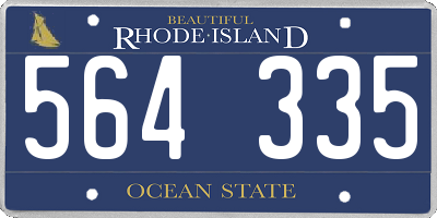 RI license plate 564335