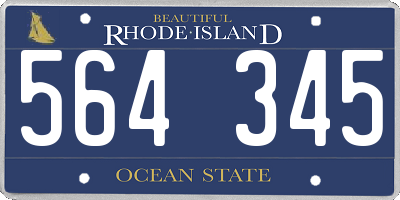 RI license plate 564345