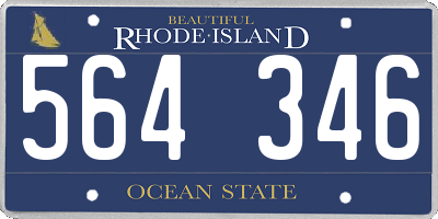 RI license plate 564346