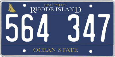 RI license plate 564347