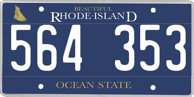 RI license plate 564353